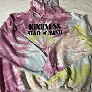 Tie-Dye Hoodie with Kindness Print